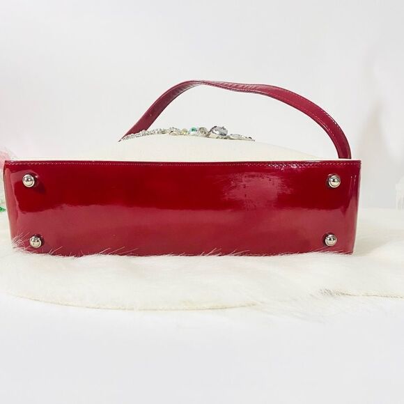 Custom Kate Spade Canvas Handbag Red Patent Leather Trim - Picture 10 of 10